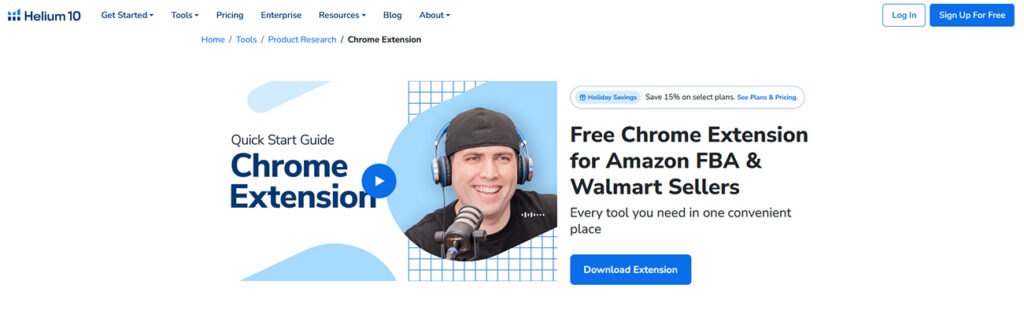 Amazon FBA Tools Free Helium 10 Chrome Extension