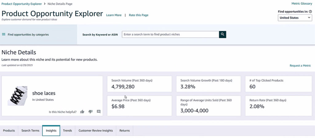 Free Amazon Product Research Tool