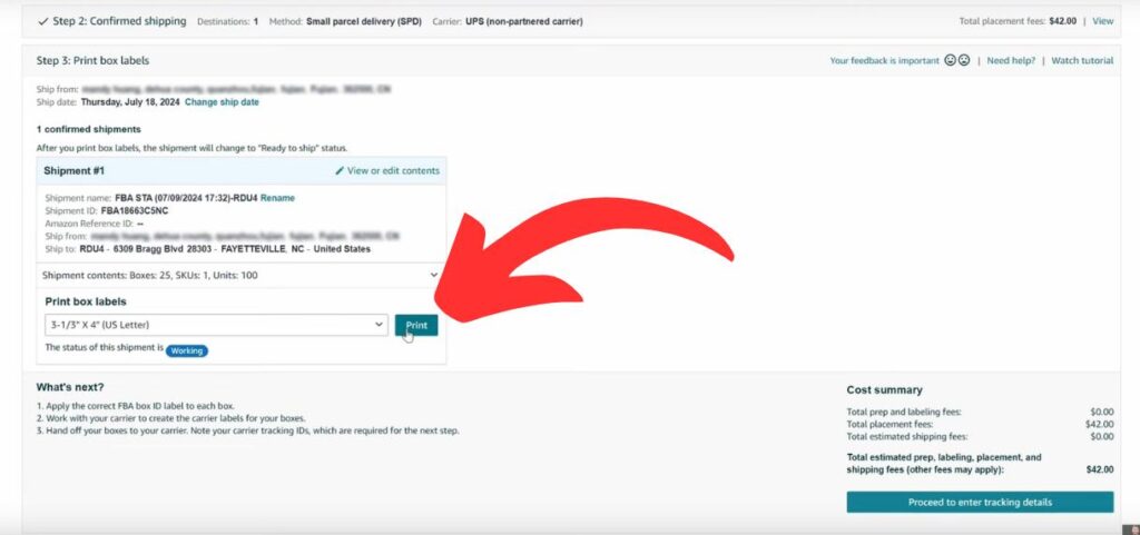 Send Arbitrage Shipment to FBA - Print Labels