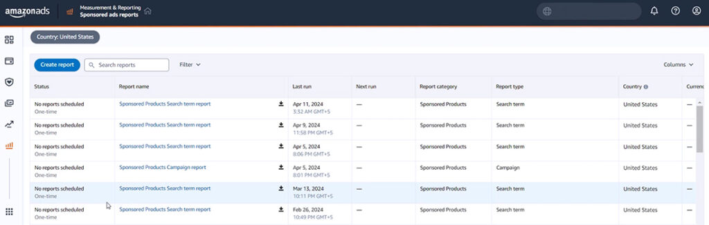 Amazon Ads Search Term Report