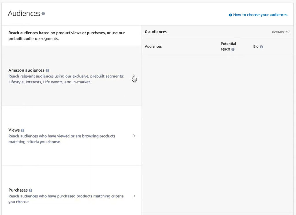 Amazon Sponsored Display Ads - Audiences
