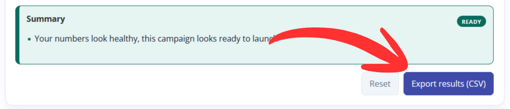 Amazon PPC Calculator Export Results Button