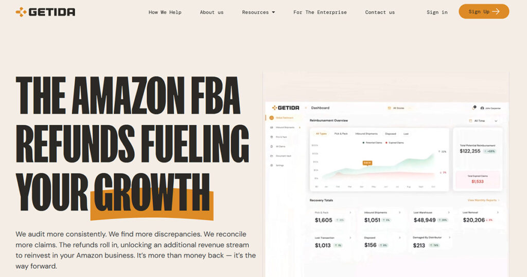 GETIDA FBA Reimbursement Tools for Amazon Banner