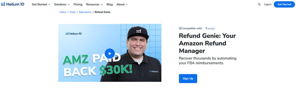Helium 10 Refund Genie - FBA Reimbursement Tool