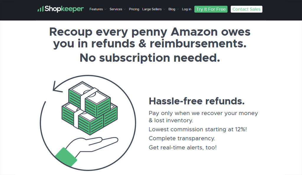 Shopkeeper Reimbursements  Amazon FBA Reimbursements Banner